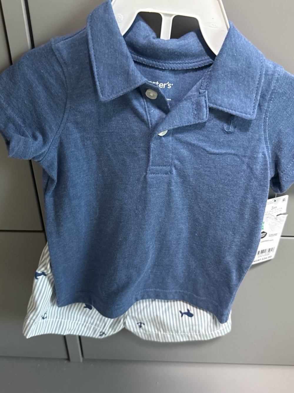 Carter's Blue Polo-Style Toddler Shirt short set